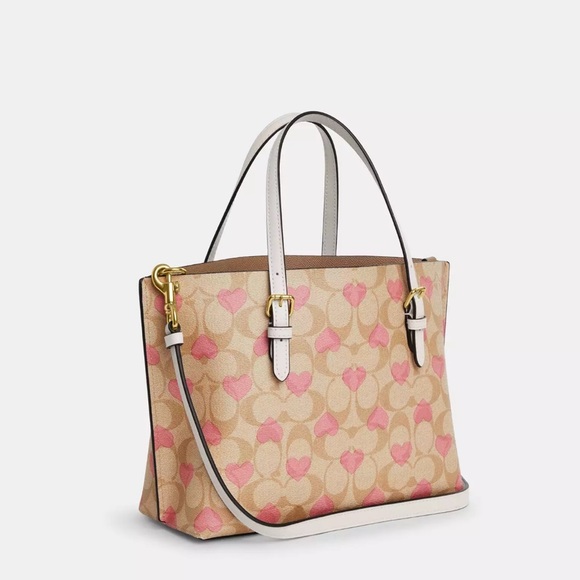 NWT Coach Mollie Tote 25 In Signature With Heart Print CP057 - Picture 2 of 8